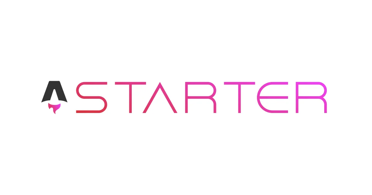 Логотип Astro Starter: значок Astro и слово STARTER градиентом